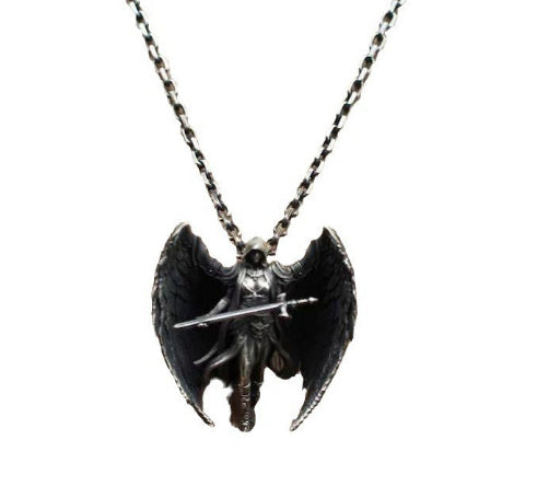 Classic Mythical Scarlet Wing Sword Archangel Pendant