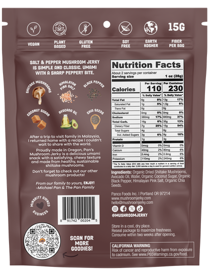 Salt & Pepper Mushroom Jerky