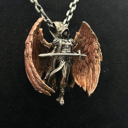 Classic Mythical  Scarlet Wing Sword Archangel Pendant