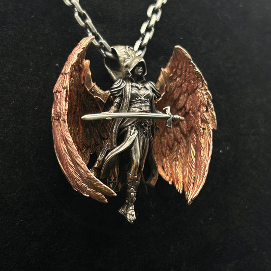 Classic Mythical  Scarlet Wing Sword Archangel Pendant