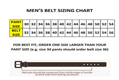 Western Cowboy Leather Belt - Black & Brown