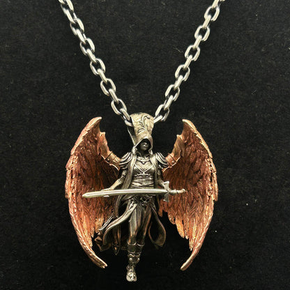 Classic Mythical  Scarlet Wing Sword Archangel Pendant