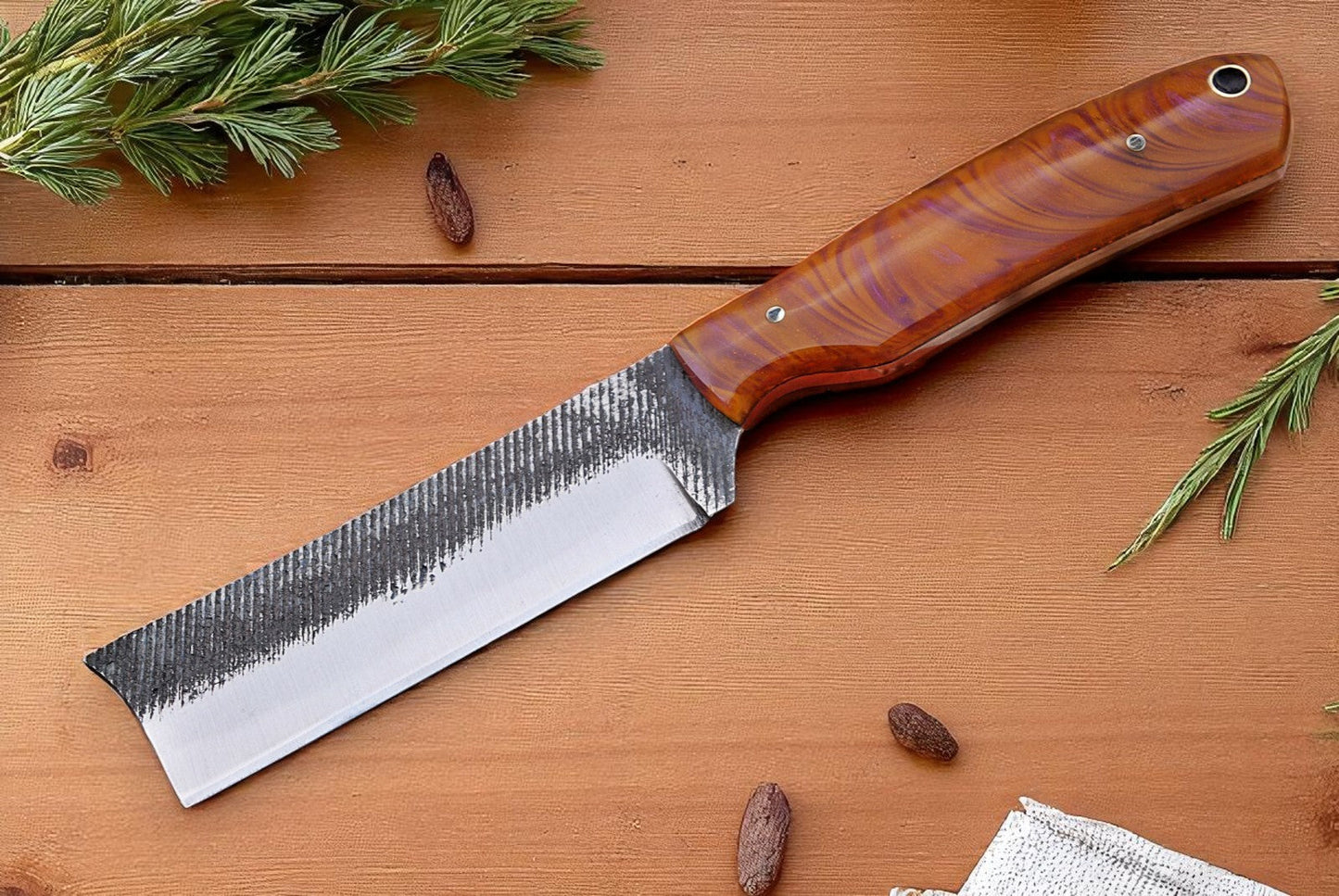 Custom Bull Cutter Knife | Leather Sheath